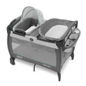 Portable bassinet of the Graco Pack ’n Play Close2Baby Playard in Derby color” bassinet